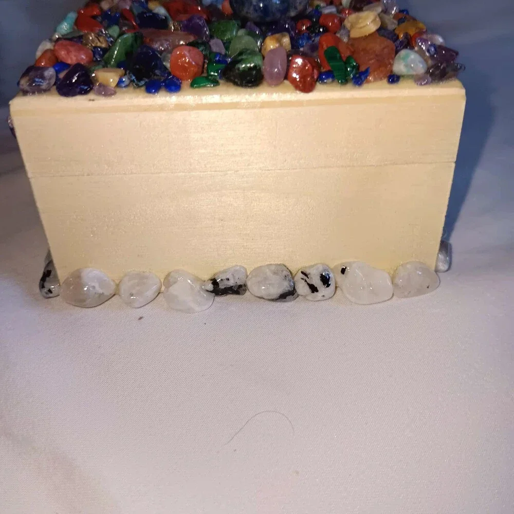 Heart Crystal Wood Jewelry Box